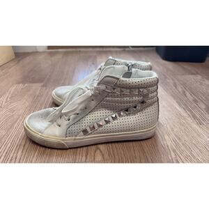 Steve Madden White High-Top Sneakers with Stud Accents